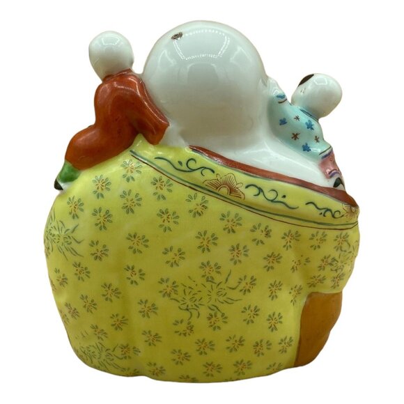 Vintage Chinese Porcelain Happy Buddha Statue With 5 Children READ - Picture 3 of 12